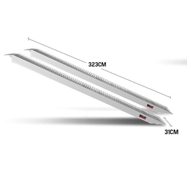 BULLET Pair of 3.2m Aluminium Loading Ramps, 1820kg Capacity.