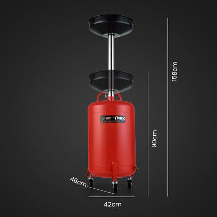 T-REX 60L Mobile Waste Oil Drainer Tank, Telescopic, for Car Engine, Workshop.