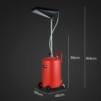 T-REX 80L Mobile Waste Oil Drainer, Telescopic, with Air Compressor Fitting, for Workshop.