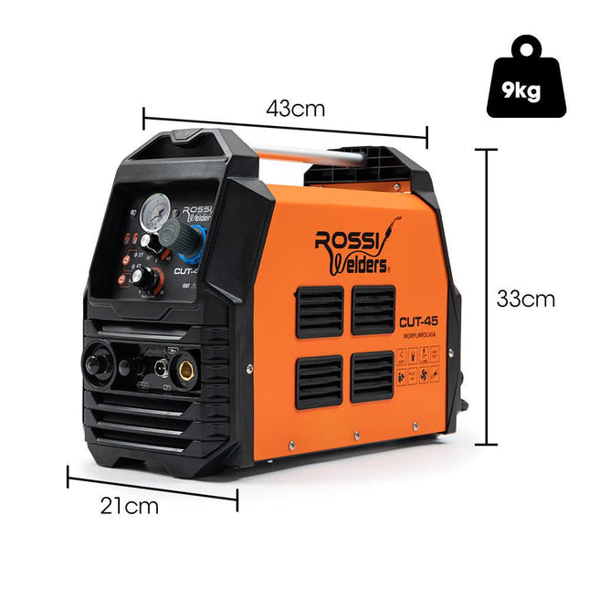 ROSSI 45A Plasma Cutter, Non-Touch Pilot ARC for Easy Cuts of Painted or Rusty Metals, DC Inverter Cutting Machine.