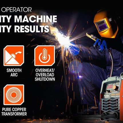 ROSSI 200 Amp Portable Inverter Arc Stick Welder, MMA DC Gas Inverter Welding Machine, 15A Plug.