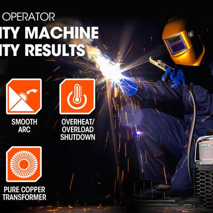 ROSSI 250 Amp Stick Welder, Portable Arc MMA Inverter Welding Machine, 15A Plug.