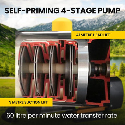 Protege Multi-stage Water Hi-pressure Pump with Auto-controller Home Garden Irrigation 4-Stage Electric.
