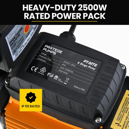 Protege Multi-stage Water Hi-pressure Pump with Auto-controller Home Garden Irrigation 6-Stage Electric.