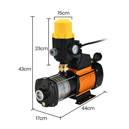Protege Multi-stage Water Hi-pressure Pump with Auto-controller Home Garden Irrigation 6-Stage Electric.
