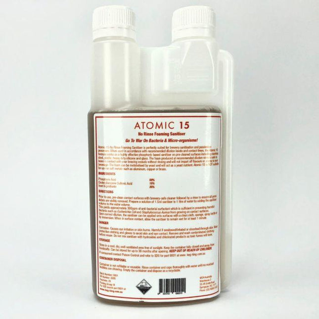 Atomic 15 - Foaming Sanitiser - No Rinse.