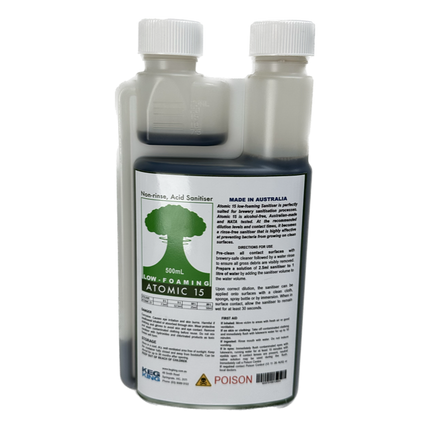 Atomic 15 - Low Foaming Sanitiser 500ml.