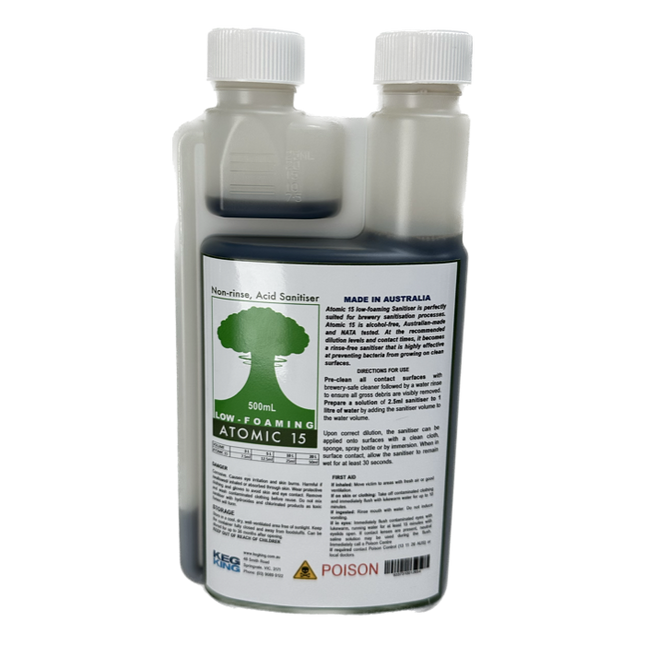 Atomic 15 - Low Foaming Sanitiser 500ml.
