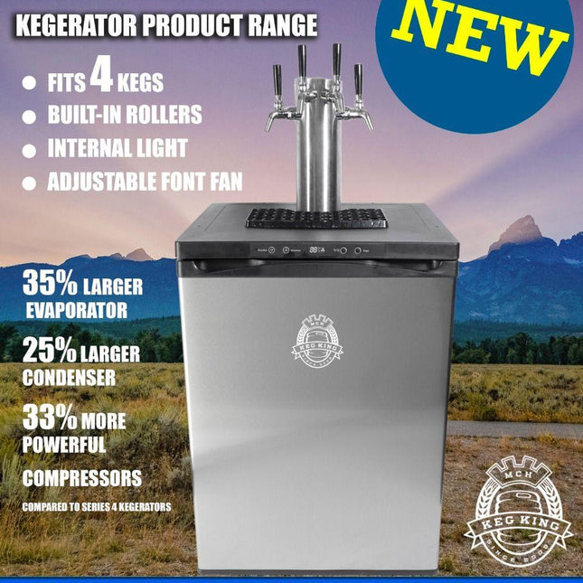Keg King - Kegmaster Series XL Kegerator - Fastap Double Tap.