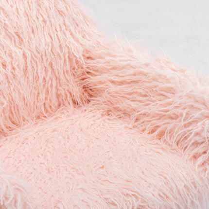 Fluffy Office Chair Faux Fur Modern Swivel Desk Chair for Women And Girls-Pink.