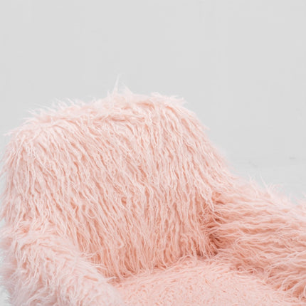 Fluffy Office Chair Faux Fur Modern Swivel Desk Chair for Women And Girls-Pink.