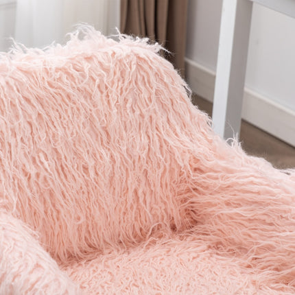 Fluffy Office Chair Faux Fur Modern Swivel Desk Chair for Women And Girls-Pink.