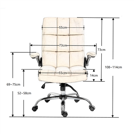 Velvet Home Ergonomic Swivel Adjustable Tilt Angle and Flip-up Arms Office Chair.