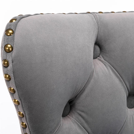 4x Height Adjustable Swivel Bar Stool Velvet Nailhead Barstool with Footrest.