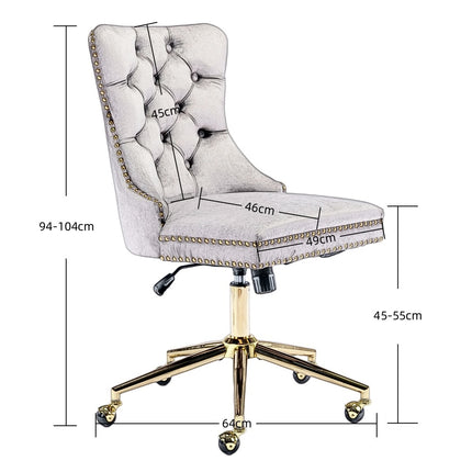 Velvet Home Office Chair- Beige.