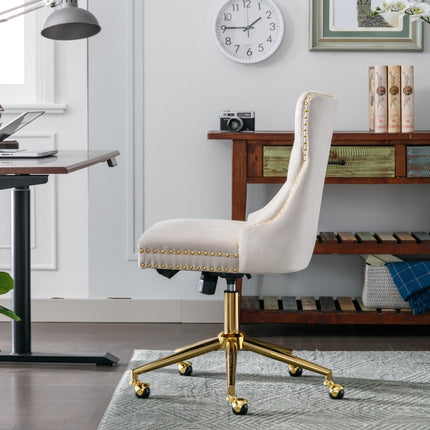 Velvet Home Office Chair- Beige.