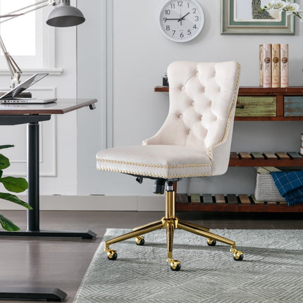 Velvet Home Office Chair- Beige.
