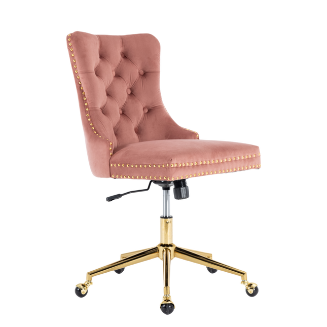 Velvet Home Office Chair- Pink.