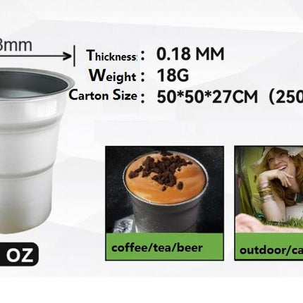 Aluminium coffee/beer cup.