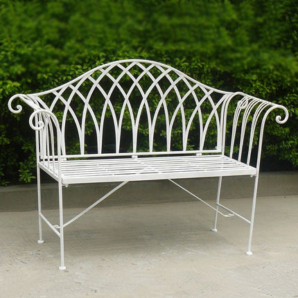 White Lavinia Iron Outdoor Bench.