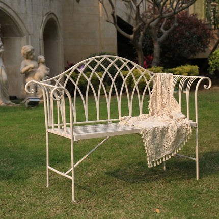 White Lavinia Iron Outdoor Bench.