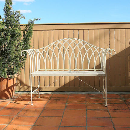 White Lavinia Iron Outdoor Bench.
