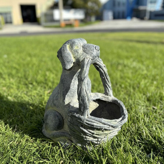 Dog with basket Planter.
