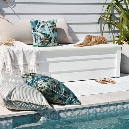 Cushion Cover-With Piping-Palm Trees Lagoon-60cm x 60cm.