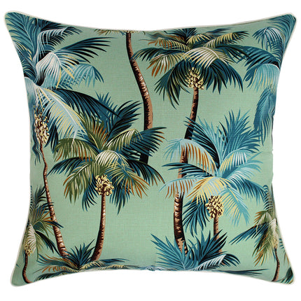 Cushion Cover-With Piping-Palm Trees Lagoon-60cm x 60cm.