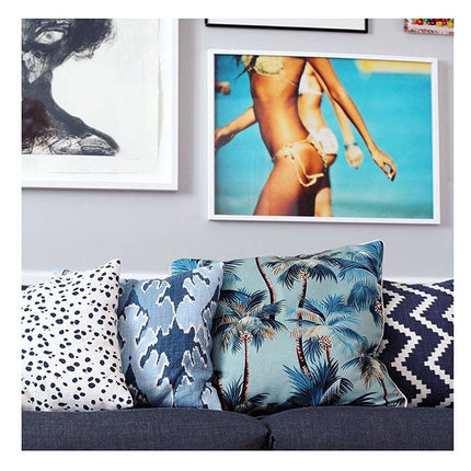 Cushion Cover-With Piping-Palm Trees Lagoon-60cm x 60cm.