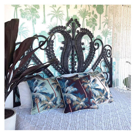 Cushion Cover-With Piping-Palm Trees Lagoon-60cm x 60cm.