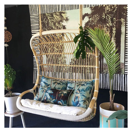 Cushion Cover-With Piping-Palm Trees Lagoon-60cm x 60cm.