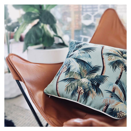 Cushion Cover-With Piping-Palm Trees Lagoon-60cm x 60cm.