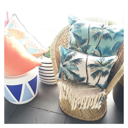 Cushion Cover-With Piping-Palm Trees Lagoon-60cm x 60cm.