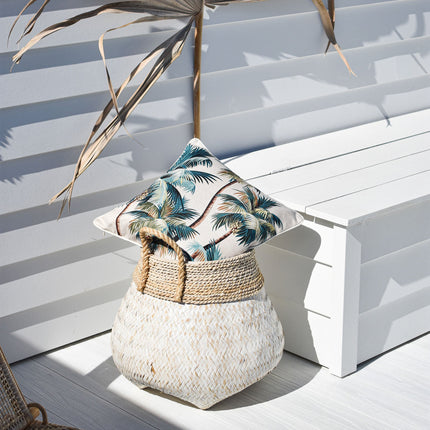 Cushion Cover-With Piping-Palm Trees Natural-45cm x 45cm.