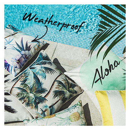 Cushion Cover-With Piping-Palm Trees Natural-45cm x 45cm.