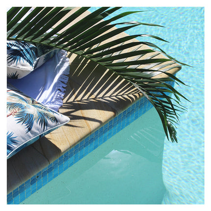 Cushion Cover-With Piping-Palm Trees White-35cm x 50cm.