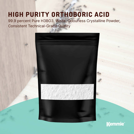 Kemmie 100g Boric Acid Powder 99.9% Pure - Soluble Orthoboric Acid H3BO3.