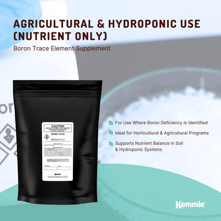Kemmie 100g Boric Acid Powder 99.9% Pure - Soluble Orthoboric Acid H3BO3.
