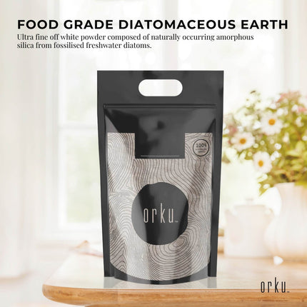 Orku 10Kg Fine Diatomaceous Earth - Food Grade FCC Fossil Shell Flour Powder.