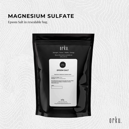 Orku 400g Epsom Salt - Magnesium Sulphate Bath Salts For Skin Body Sulfate.