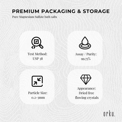 Orku 400g Epsom Salt - Magnesium Sulphate Bath Salts For Skin Body Sulfate.