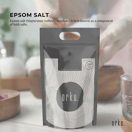 Orku 5Kg Epsom Salt - Magnesium Sulphate Bath Salts For Skin Body Sulfate.