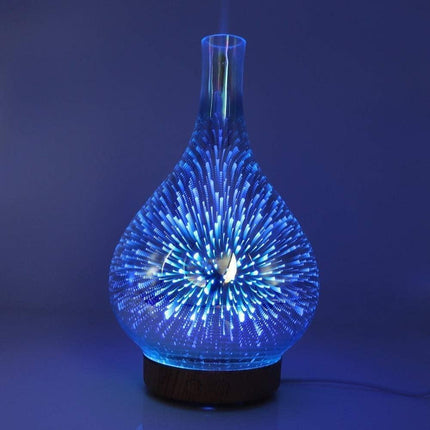 Essential Oil Aroma Diffuser - Mirror 3D Fireworks USB Aromatherapy Mist Humidifier.