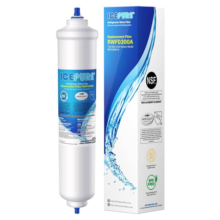 IcePure RWF0300A RFC0300A Inline Fridge Water Filter Replacement 1/4 Inch.