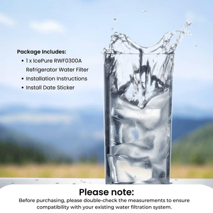 IcePure RWF0300A RFC0300A Inline Fridge Water Filter Replacement 1/4 Inch.