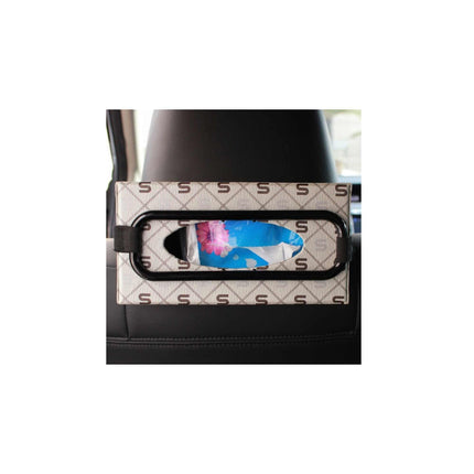 2x Car Tissue Box Holder - Plastic and Elastic Napkin Hanging Organiser Device.