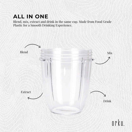 For Nutribullet Small Short Little 18 Oz Cup - For 600W + 900W Model Replacement.