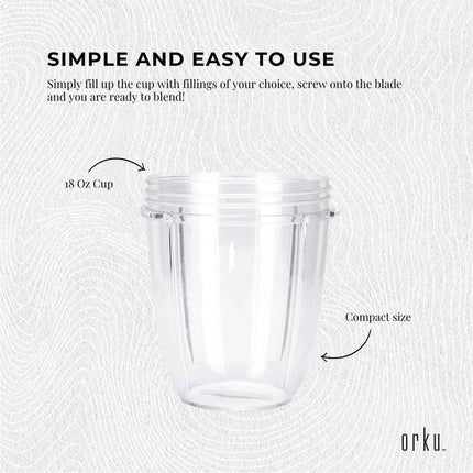 For Nutribullet Small Short Little 18 Oz Cup - For 600W + 900W Model Replacement.