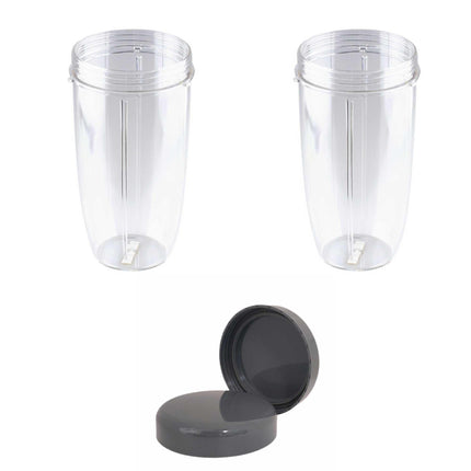 For Nutribullet 2 Tall Cups + 2 Stay Fresh Lid For Nutri 600 and 900 Models.